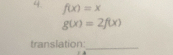 f(x)=x
g(x)=2f(x)
translation:_