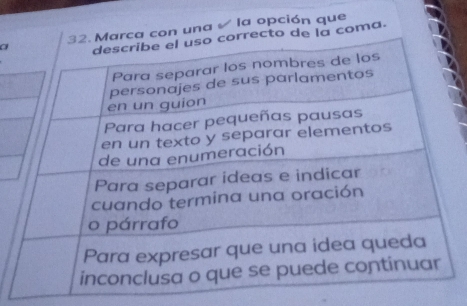 aa con una la opción que 
to de la coma.