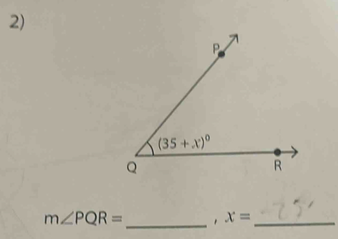 m∠ PQR=
_
_
x=