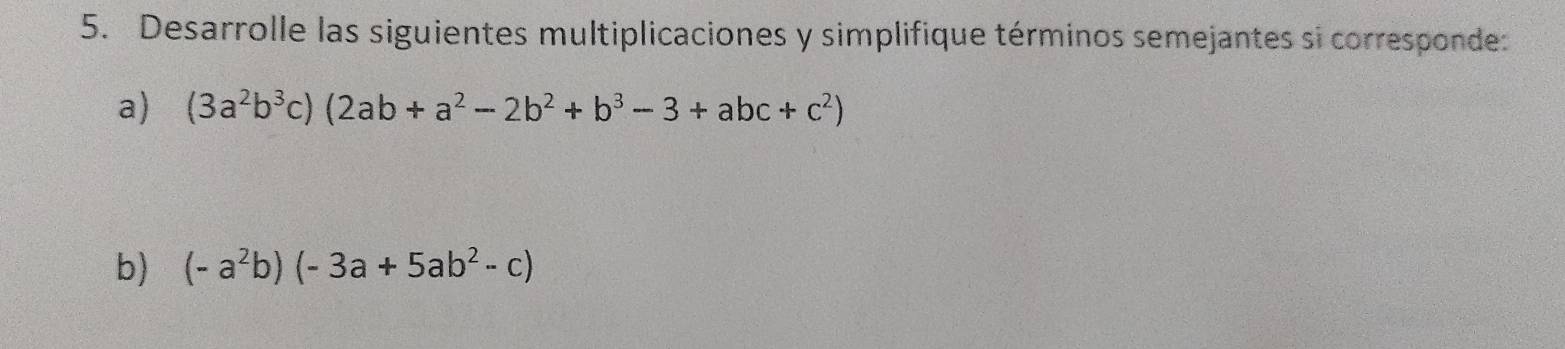 Resuelto:Desarrolle las siguientes multiplicaciones y simplifique ...
