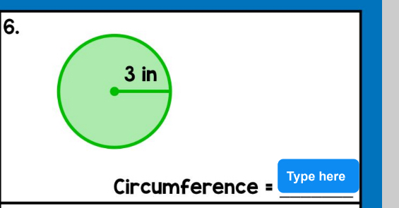 Circumference = Type here