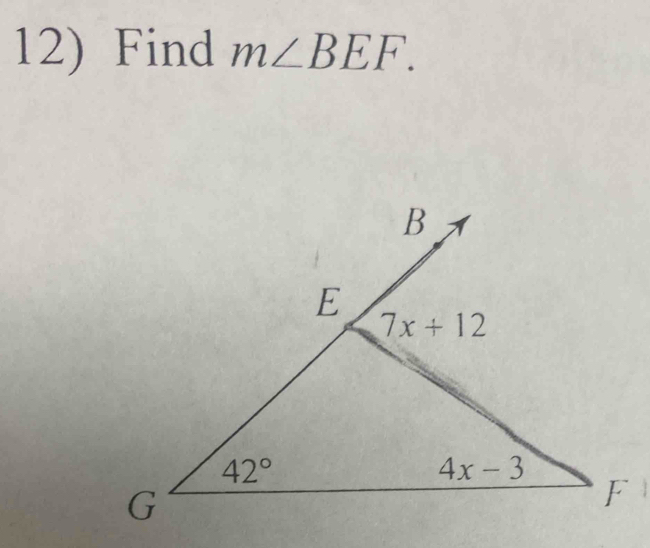 Find m∠ BEF.