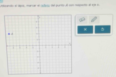 Utilizando el lápiz, marcar el reñejo del punto A con respecto al eje x. 
×