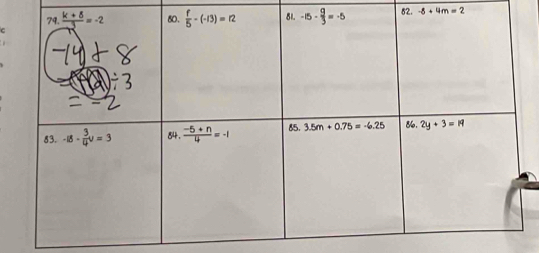 C52. -8+4m=2