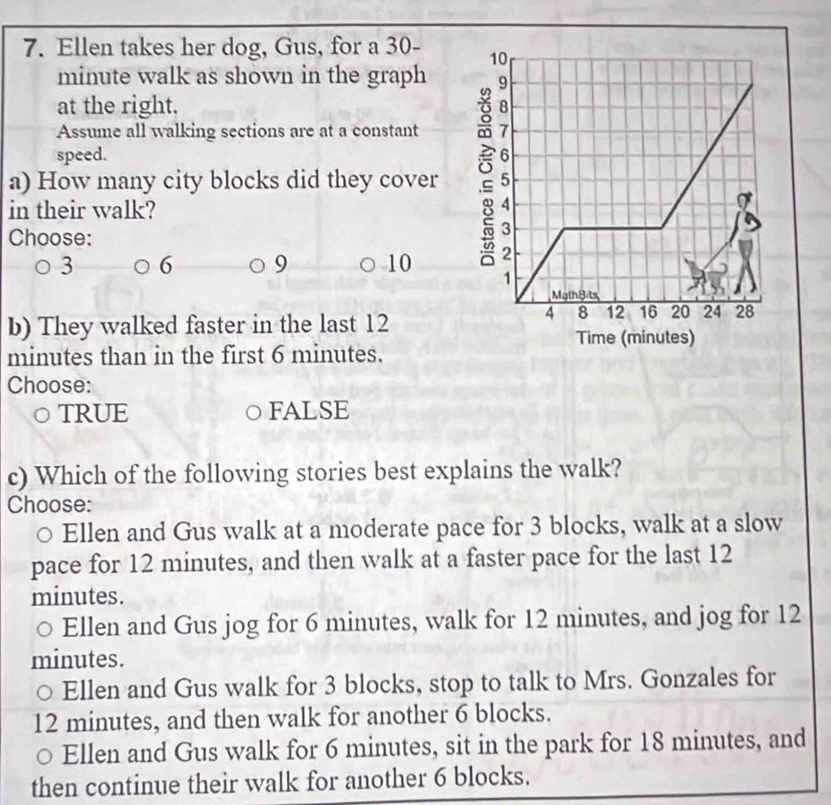 Solved: Ellen takes her dog, Gus, for a 30- 10 minute walk as shown in ...
