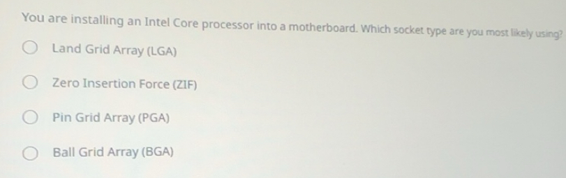 Solved: You are installing an Intel Core processor into a motherboard ...