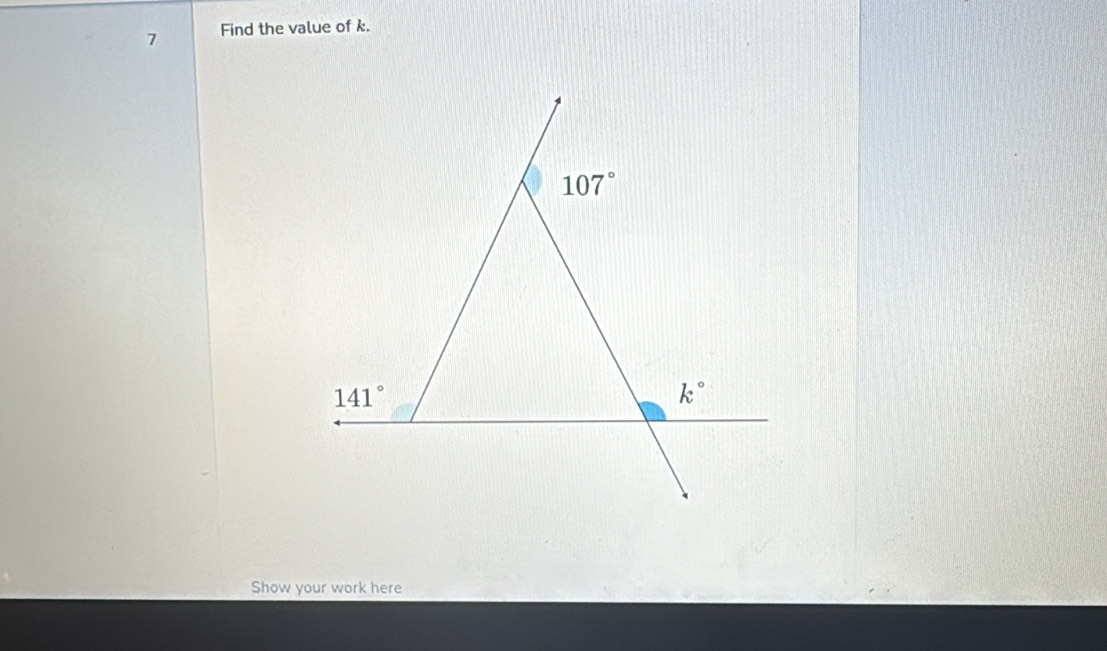 Find the value of k.
Show your work here