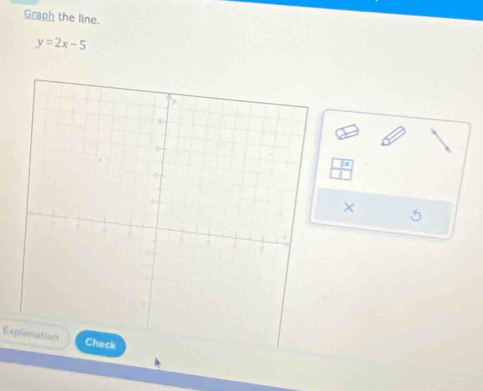 Graph the line.
y=2x-5
5 
Explanation