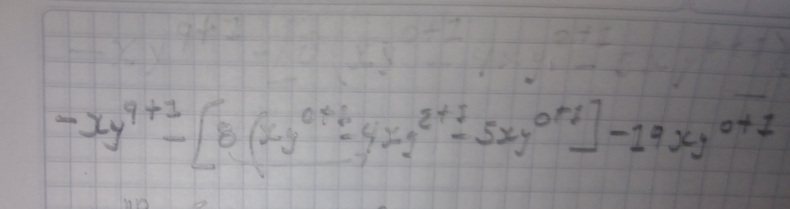 -xy^(q+1)-[8(xy^(0+1)-4xy^(2+1)-5xy^(0+1)]-19xy^(0+1)