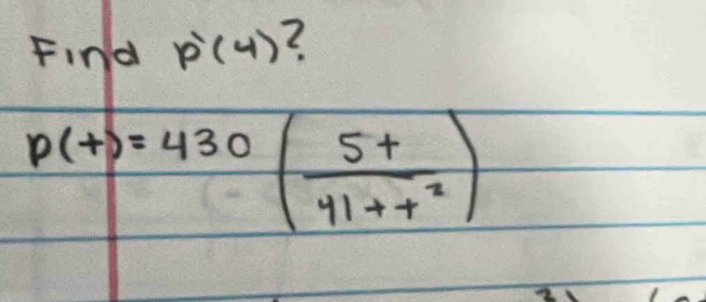 Find p'(4) L