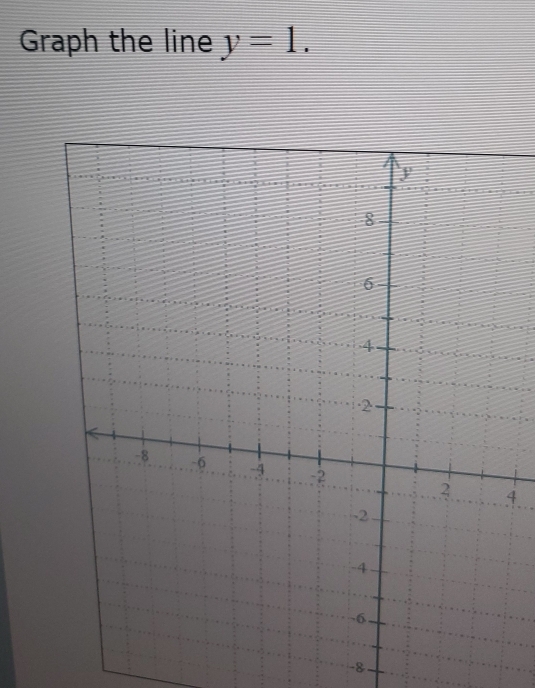 Graph the line y=1.
4
-8