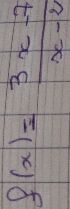 f(x)= (3x-7)/x-2 