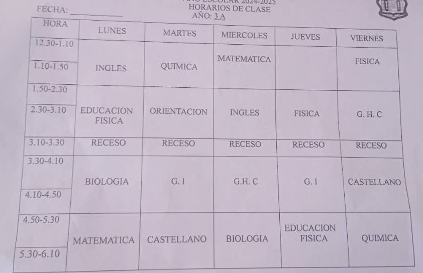 AR 2024-2025 
HORARIOS DE CLASE 
FECHA:_