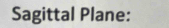 Sagittal Plane: