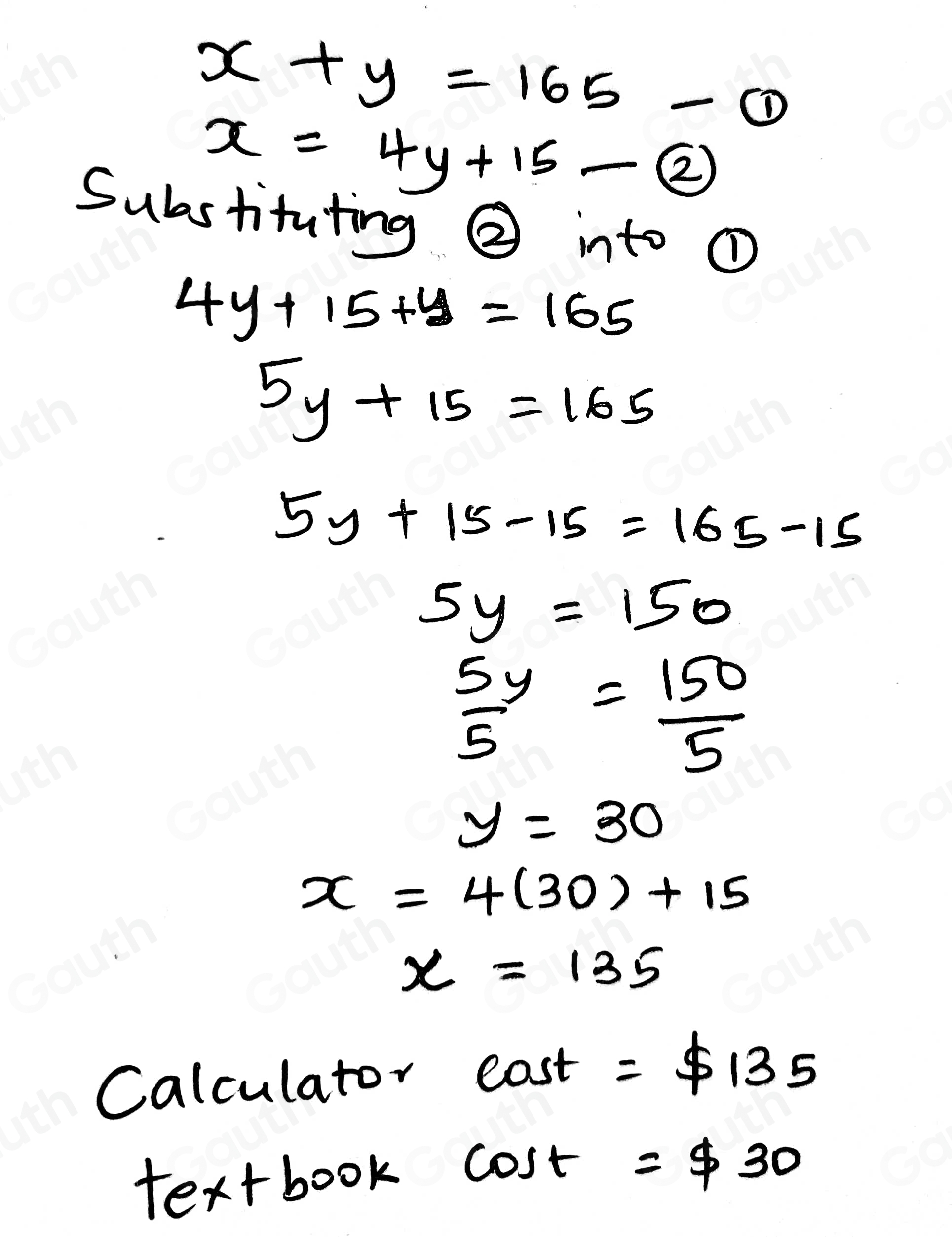 Solved: A student bought a calculator and a tectbook for a crouse in ...