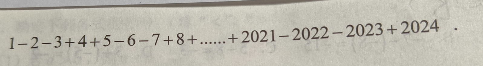 1-2-3+4+5-6-7+8+...+2021-2022-2023+2024.