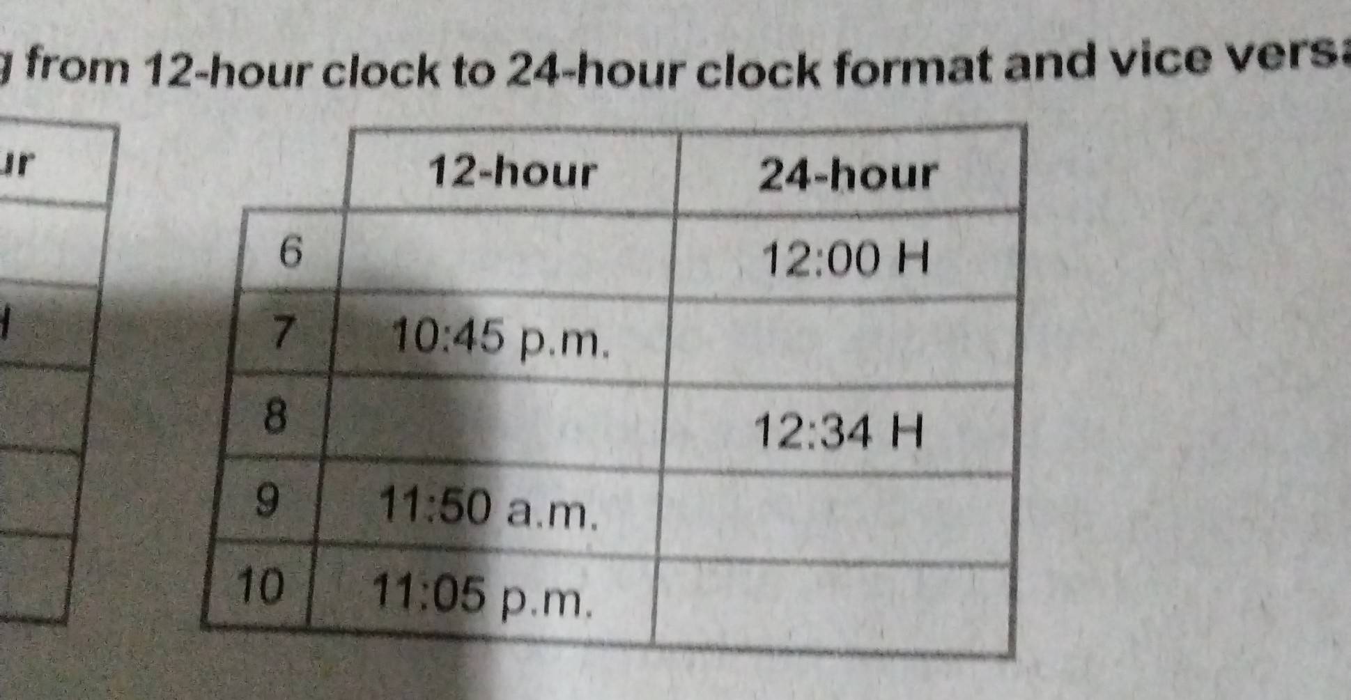 from 12-hour clock to 24-hour clock format and vice vers?
Ir