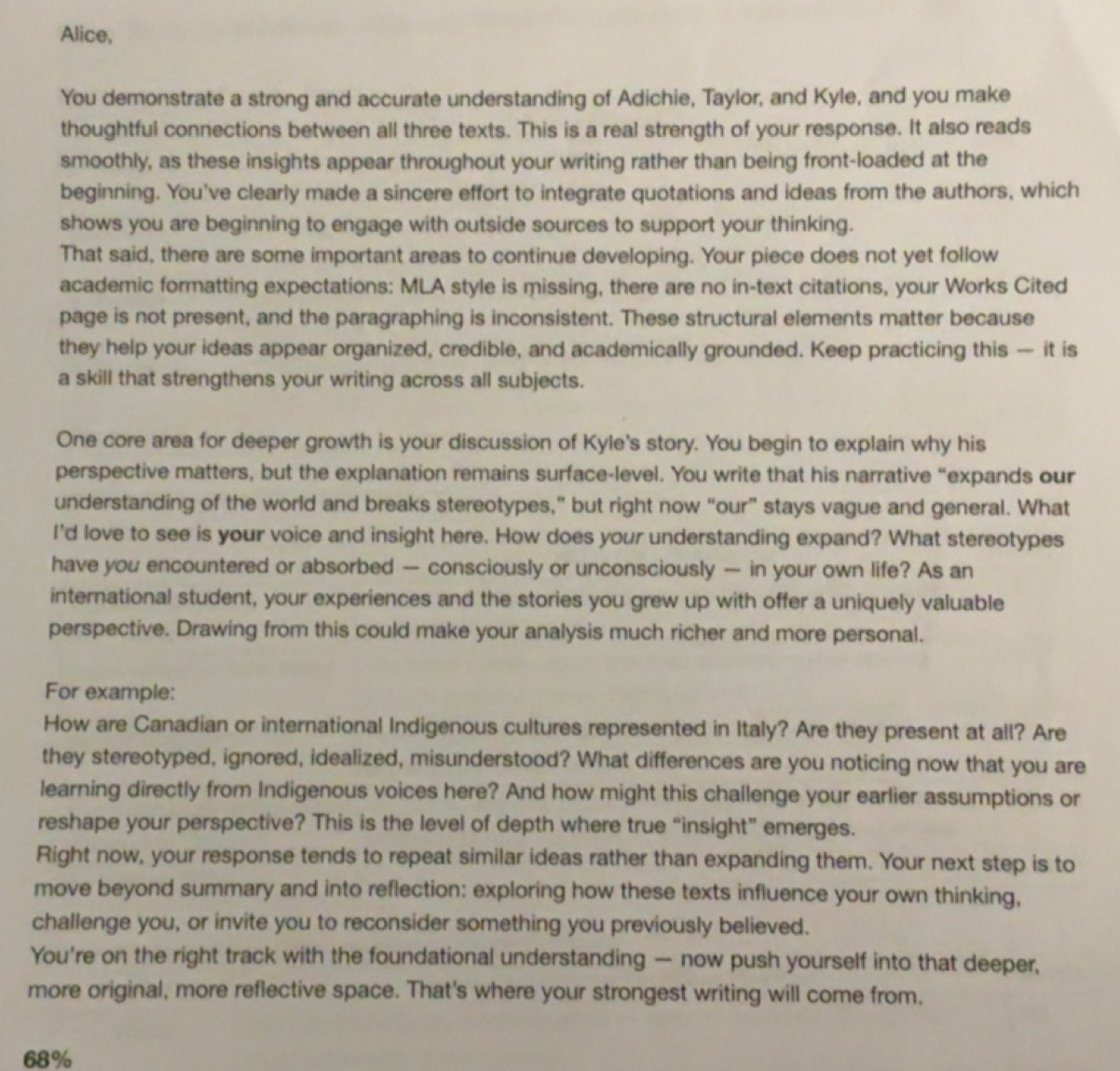 Solved: Alice, You demonstrate a strong and accurate understanding of ...