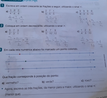 Resolvido:Escreva em ordem crescente as frações a seguir, utilizando o ...