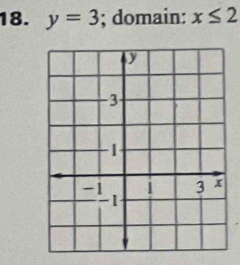 y=3; domain: x≤ 2