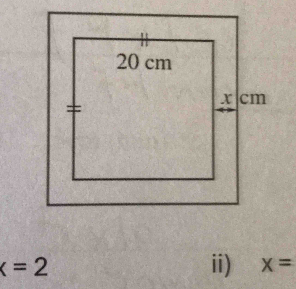 x=2 ii) x=