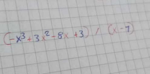 (-x^3+3x^2-8x+3)/(x-1)