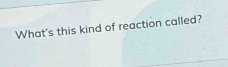 What's this kind of reaction called?