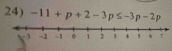 -11+p+2-3p≤ -3p-2p