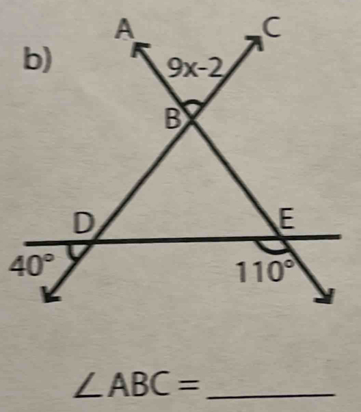 ∠ ABC= _