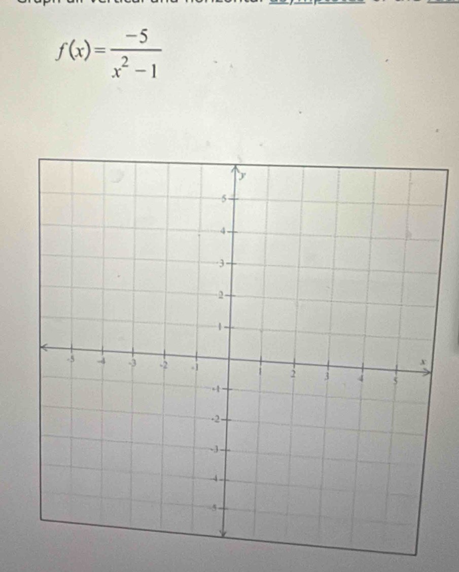 f(x)= (-5)/x^2-1 