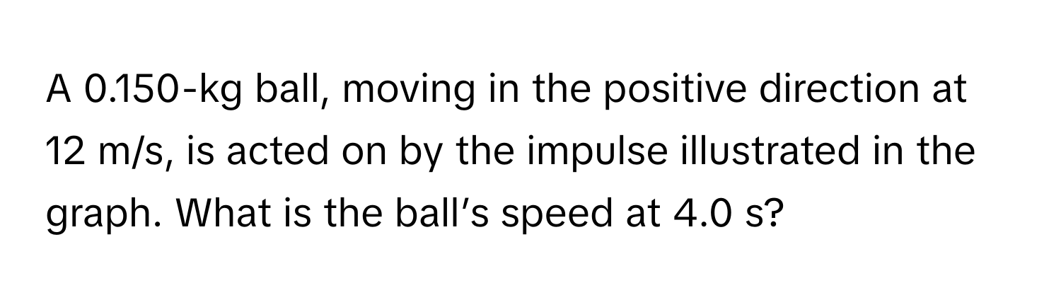 Solved: A 0.150-kg ball, moving in the positive direction at 12 m/s, is ...