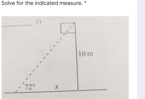 Solve for the indicated measure. *