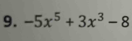 -5x^5+3x^3-8