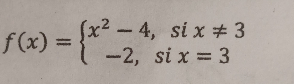 f(x)=beginarrayl x^2-4,six!= 3 -2,six=3endarray.