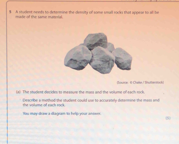 Solved: A student needs to determine the density of some small rocks ...