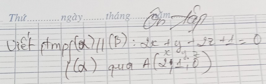 viet fmp (a)/1(beta ):2x+y+2z+1=0
((alpha ) qua
Abeginpmatrix x&0&2 2&1&1&0 -1&0endpmatrix