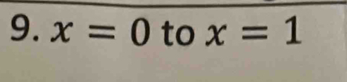 x=0 to x=1