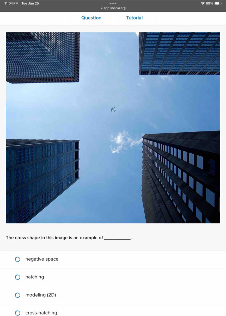 Solved: The cross shape in this image is an example of_ negative space ...