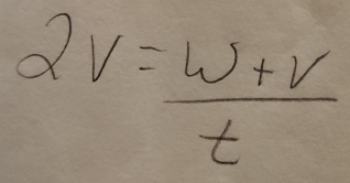 2v= (W+v)/t 