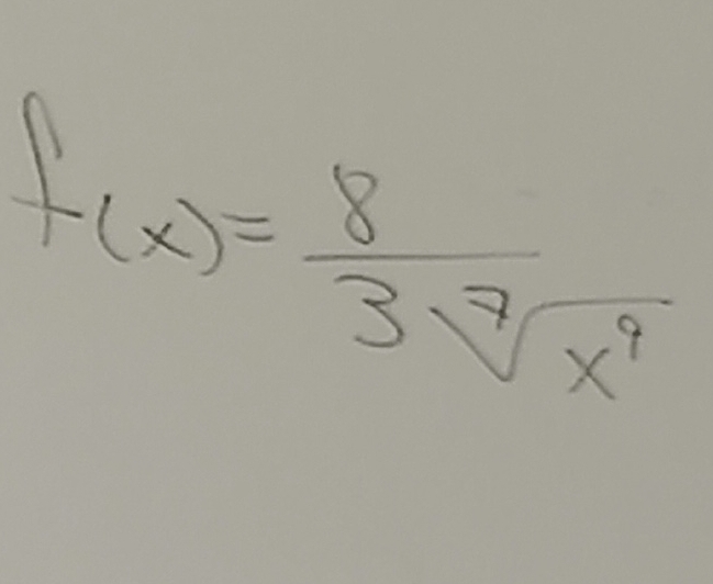 f(x)= 8/3sqrt[7](x^4) 