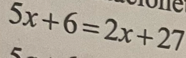 5x+6=2x+27