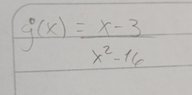 g(x)= (x-3)/x^2-16 