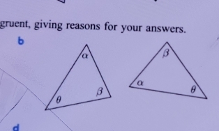 gruent, giving reasons for your answers.
b
d