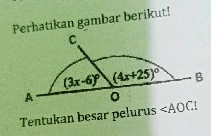 Perhatikan gambar berikut!
Tentukan besar pelurus