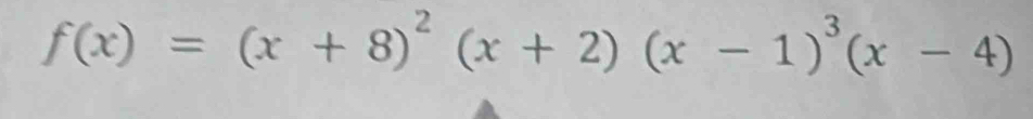 f(x)=(x+8)^2(x+2)(x-1)^3(x-4)