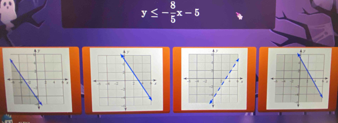 y≤ - 8/5 x-5

I 
1