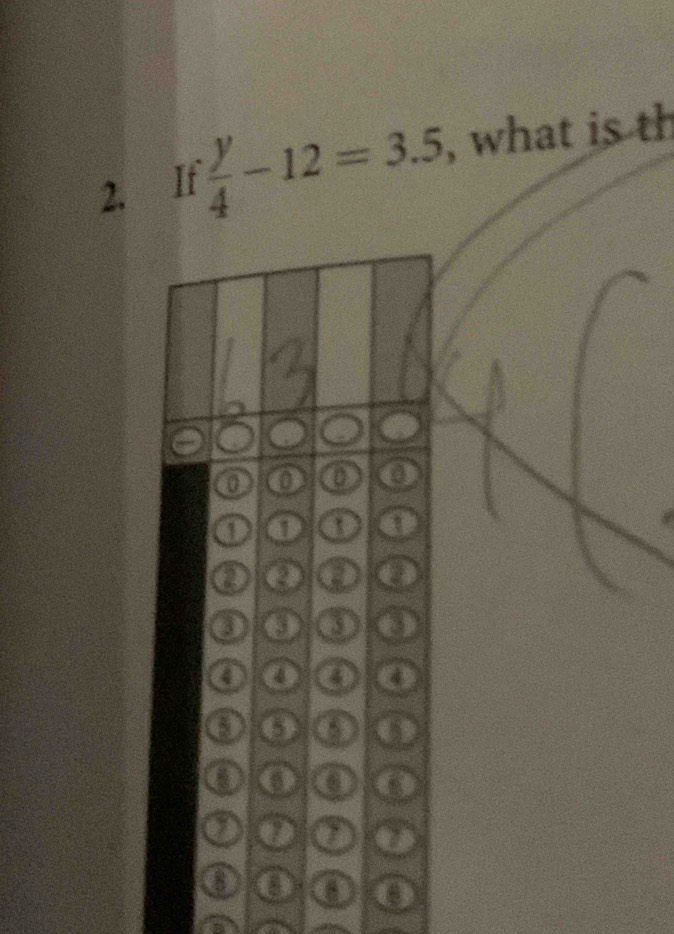 If  y/4 -12=3.5 , what is th