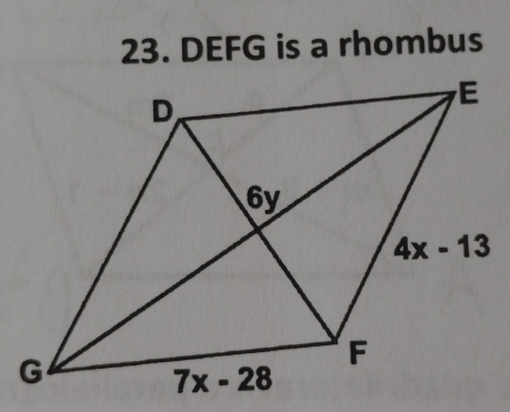 DEFG is a rhombus