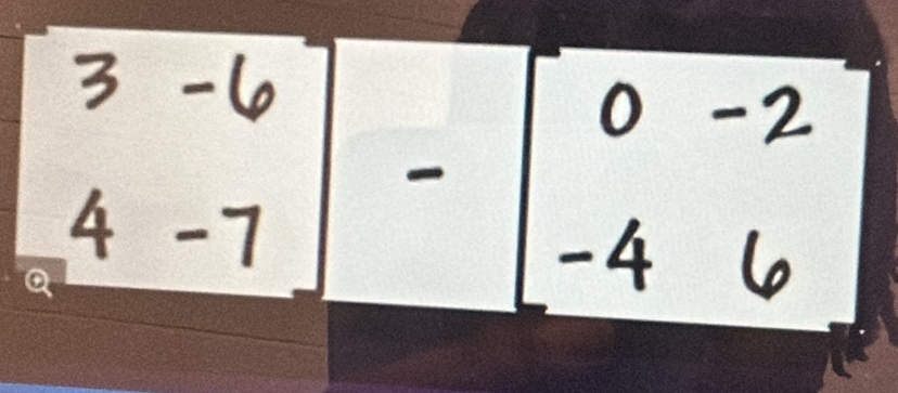 -7
beginvmatrix 0 -4endvmatrix 1