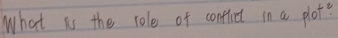 What is the role of conflict in a plot?